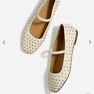 NWOT Madewell The Greta Ballet Flat in Ecru